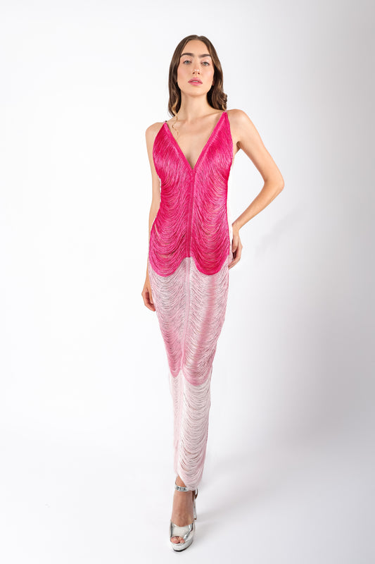 PINK FRINGE DRESS
